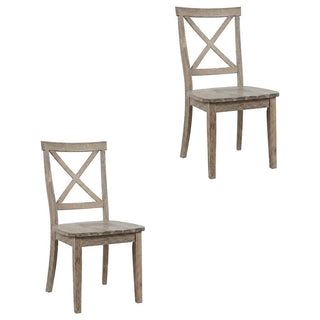 Acacia Veneer X-Back Dining Chairs Set of by Starlight Canyon Home – Acacia, Brushed Bisque, Pack of 2