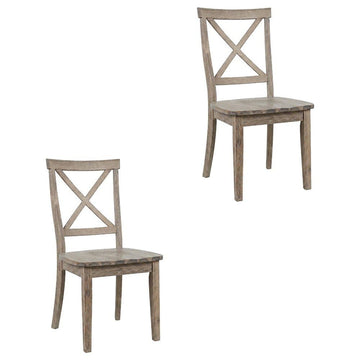 Acacia Veneer X-Back Dining Chairs Set of by Starlight Canyon Home – Acacia, Brushed Bisque, Pack of 2