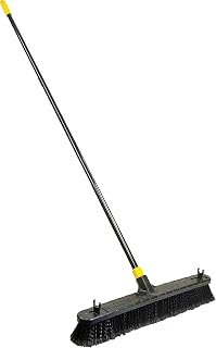 Quickie Bulldozer Smooth Surface Push Broom 24 inch, Black, Sweep and Clean Tile/Sealed Concrete/Other Hard Flooring, Indoor/Outdoor Use/Heavy Duty Cleaning