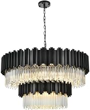 Elegant Lighting Willow 40" Chandelier in Black