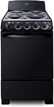 Summit 20" 4 Burner Electric Range, Black - RE2031B | Coil Burners, 2.3 cu.ft. Oven Capacity, ADA Compliant Design