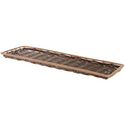 Two -Tone Beige Storage Basket- 9"L x 26"W x 1"H by HUBERT – Plastic, Brown, Model K428S-FT DB