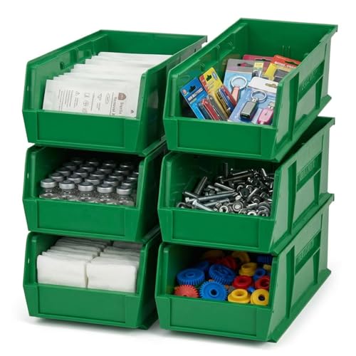 QUANTUM STORAGE SYSTEMS Green / 18" L x 6" W x 5" H / Ultra Stack & Hang Shelf Baskets
