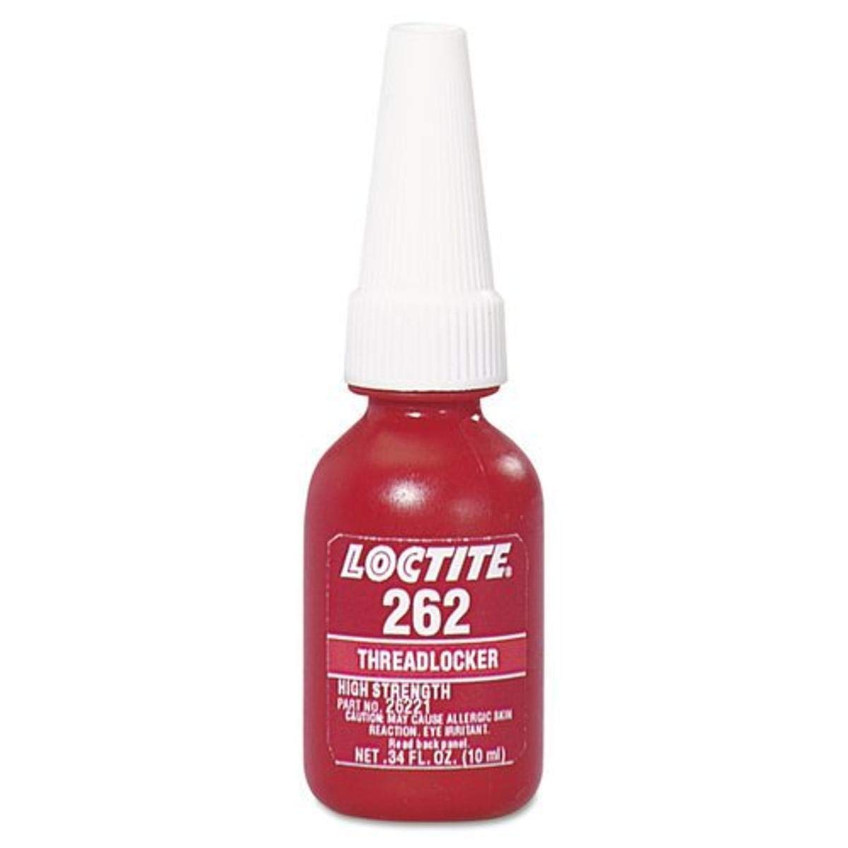 Loctite Red 262 High Strength Thread Locker by Henkel – 0.33 Fl Oz (Pack of 1), Adhesive or Resin-based Material, Red, Model 231926