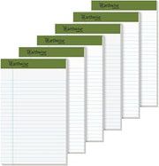 Ampad 40112R EnviroTec 100% Recycled Perforated Pad, 5x8, 20 Pound Paper, White, Jr. Legal, 40 Sheets Per Pad, 6 Pads
