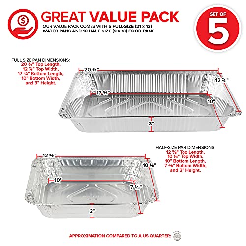 Stock Your Home Pans / Silver / 10.0 inches Chafing Dishes