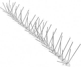 Bird-X Stainless Steel Bird Spikes, 8-inch Extra-Wide Spikes, Bird Spikes for Pigeons and Other Small Birds, Easy to Install, Contains 2 ft. Strips, Covers 10 Linear Feet Area, EWS-10