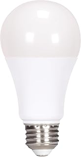 Satco S21323 11.5W A19 LED Lamp, Dimmable, 2700K Warm White, 1100 Lumens, Frost, Medium Base, 120V, Damp Location, 75W Incandescent Equivalent, Enclosed Fixtures, 2 Bulbs Value Pack (2 Pack)