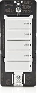 Leviton Countdown Timer Switch for Bathroom Fan and Household Lights,10-20-30-60 min,No Neutral Required,Single Pole,15A,1/2HP/9.8A Fan/Motor,DT160-1LW,White,(Pack of 10)