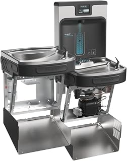 Elkay LZSTL8WSMP-W1 Enhanced Filtered Connected Bottle Filler & Bi-Level ADA Cooler Refrigerated Midnight Black Lead Reducing Drop Down Wrapper