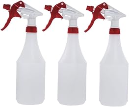HUBERT Spray Bottle with Embossed Scale 24 oz Clear Plastic - 3 1/4" Dia x 11 1/4" H, Pack of 3