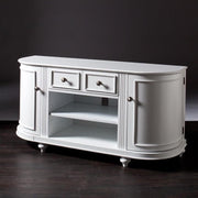 Dandridge TV/Media Stand - White by SEI Furniture – 48.5 x 16.25 x 24.25 inches, Wood, White, Brushed Silver, Model AZ2438SM