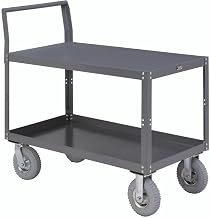 Two Shelf Unassembled Heavy Duty Service Cart by Global Industrial – 12-Gauge Steel, Gray, Model 752257