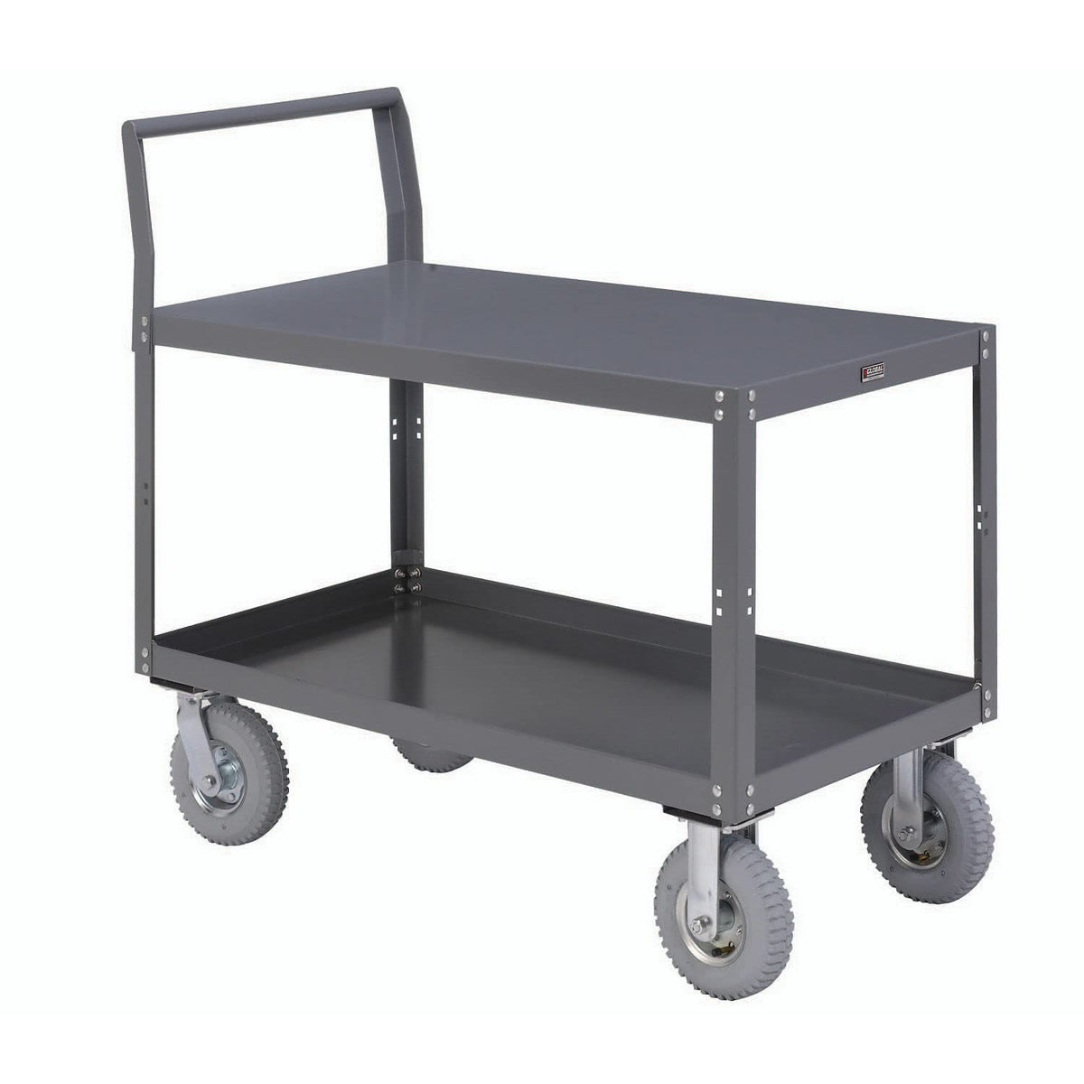 Two Shelf Unassembled Heavy Duty Service Cart by Global Industrial – Steel, Gray, Model 752258