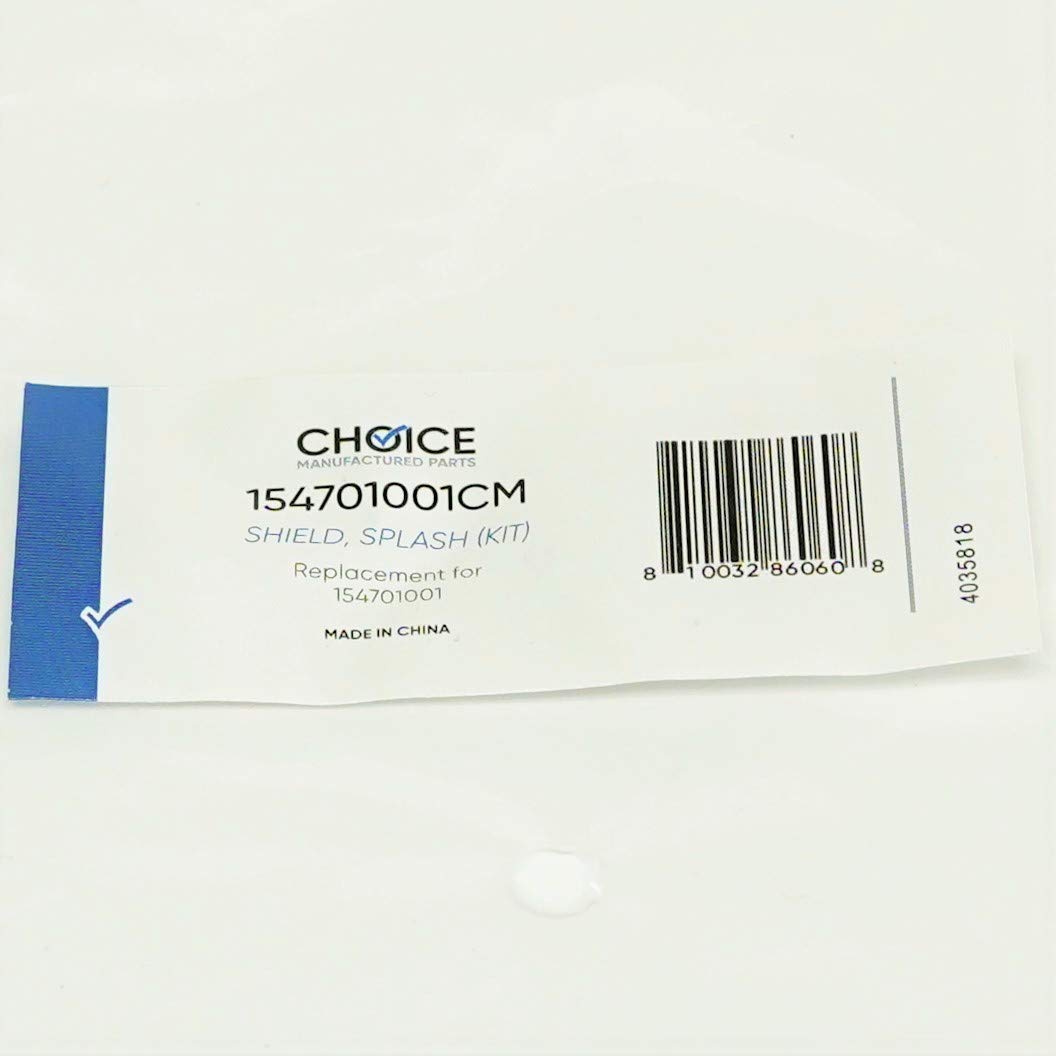 Dishwasher Splash Shield for Electrolux Frigidaire 154701001 (2 per package) by Choice Manufactured Parts – White, Model 154701001CM