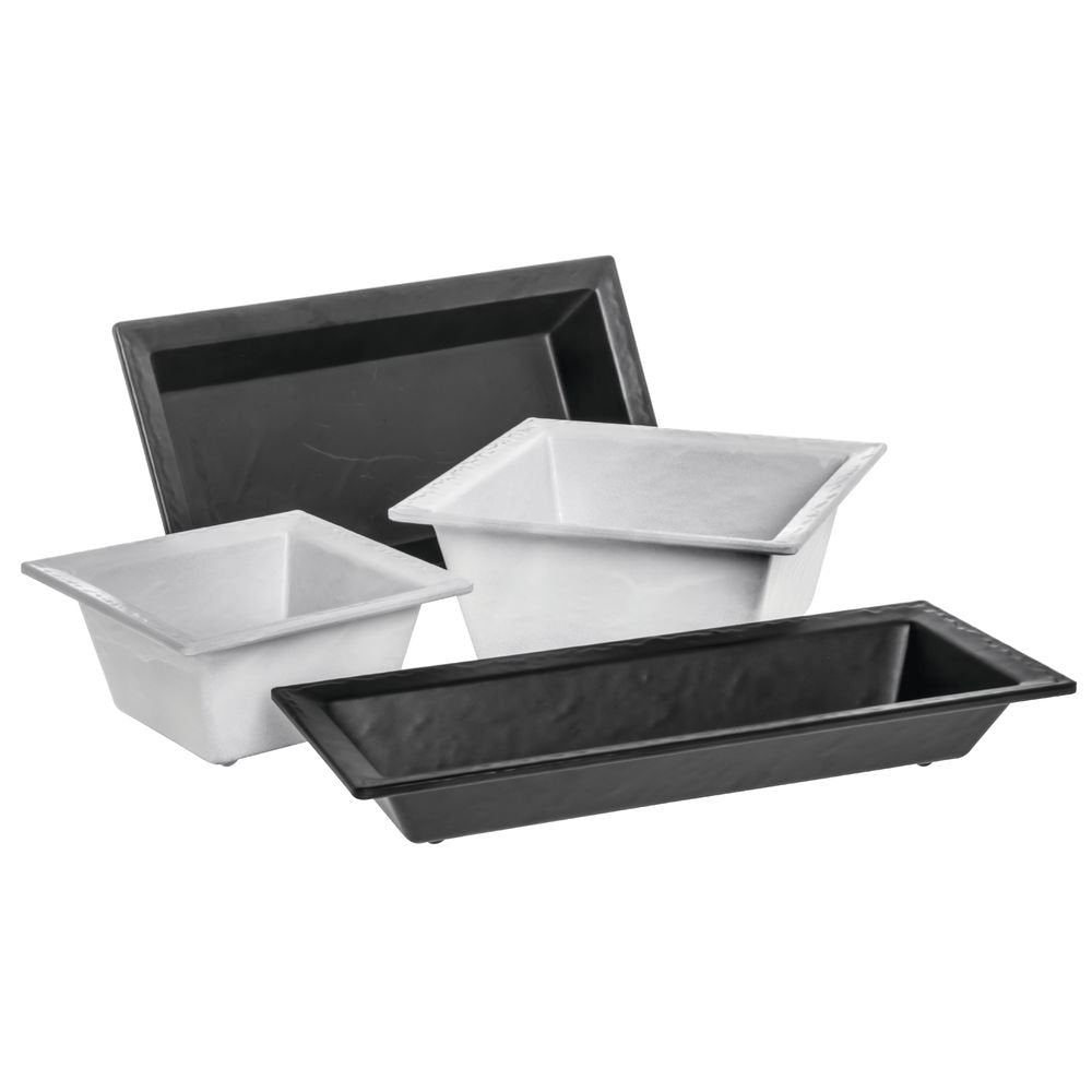Serving Bowl Melamine Slate Black - 15"L x 6"W x 2"H by HUBERT – 15.0 liters, Melamine, Black, Model H0187-BLACK