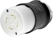 Hubbell HBL2713 Locking Connector, 30 amp, 125/250V, L14-30R, Black and White