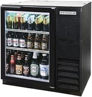 Beverage-Air BB36GF-1-B 36" One Glass Door Food Rated Back Bar Refrigerator 8.8 cu. ft. Capacity Black Exterior and Side Mounted
