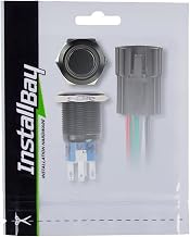 InstallBay by Metra 19mm Black Round Switch with Latch and Harness, White LED, 5 Amp