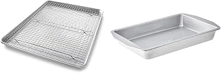 USA Pan 1607CR Extra Large Sheet Baking Pan and Bakeable Cooling Rack Set with 9x13 Inch Rectangular Lasagna and Brownie Pan