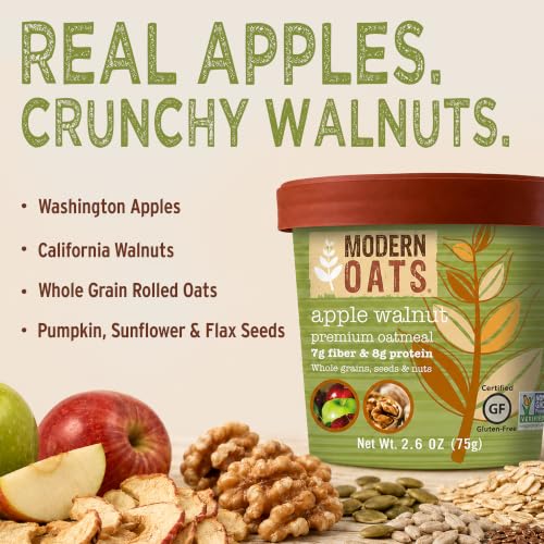 Modern Oats Apple Walnut / 2.6 Ounce (Pack of 12) / 12 Breakfast Foods