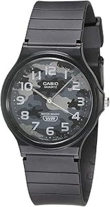 Casio MQ24-8CL Men's Casual Black Rubber Strap Grey Camo Dial 3-Hand Analog Watch