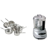 Cuisinart 11-Piece / Cookware + Processor / Silver Kitchen & Dining