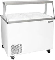MDC18-X 47" Mobile Ice Cream Dipping Cabinet w/ 12 Tub Capacity - White, 115v