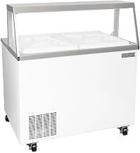 MDC18-X 47" Mobile Ice Cream Dipping Cabinet w/ 12 Tub Capacity - White, 115v