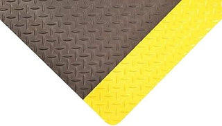 Notrax Antifatigue Mat, 15 ft. L x 2 ft. W, 9/16" Thickness, Vinyl, Diamond Plate, Black/Yellow - 1 Each