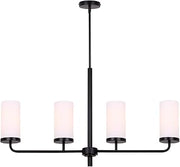 Four-Light Malloy Chandelier in Matte Black by Canarm