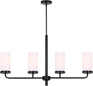 Four-Light Malloy Chandelier in Matte Black by Canarm