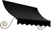 AWNTECH 10.38 FT. Charleston Fixed Awning 124.5 in. W X 36 in. H X 24 in. D Acrylic Fabric in Black CT32-10K