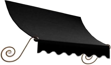 AWNTECH 10.38 FT. Charleston Fixed Awning 124.5 in. W X 36 in. H X 24 in. D Acrylic Fabric in Black CT32-10K