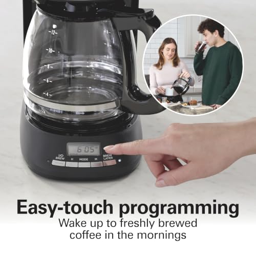Hamilton Beach Hot & Iced Coffee Maker / 12 Cup / Black with Chrome Accents Coffee Machines