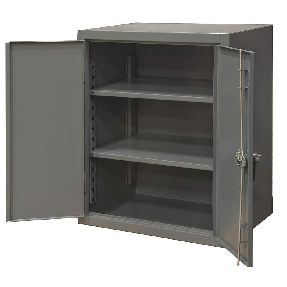 Extra Heavy Duty Welded 12 Gauge Steel Counter Top Cabinet by Durham – 20 inches (W) x 36 inches (D) x 42 inches (H), Alloy Steel, Grey, Model HDC-203642-2S95