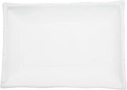 CAC China BAP-13 Bamboo 11-1/4-Inch by 7-3/4-Inch Super White Porcelain Rectangular Platter with Bamboo Rim, Box of 12