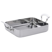 Roasting Pan Stainless Steel Pan - 11 1/2" L x 9 1/2" W x 2 3/8" H by HUBERT – Stainless Steel, Silver, Model 33597