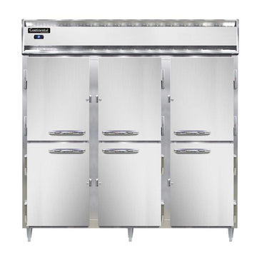 Designer Line Three Section Pass-Thru Refrigerator by Continental Refrigerator – Metallic, Model DL3R-SS-PT-HD