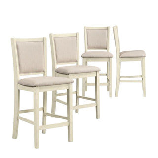 Solid Wood Dining Chairs with Polyester Seat by Starlight Canyon Home – Solid + Manufactured Wood, Polyester, Brown, Pack of 4