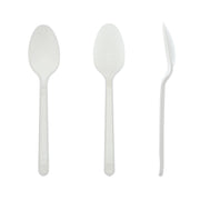 AmerCareRoyal Medium-Heavy Weight Unwrapped Disposable Polystyrene Plastic Teaspoons for Restaurants and Catering – 6.89", Paper, White, Pack of 1000, Model P2405W-C