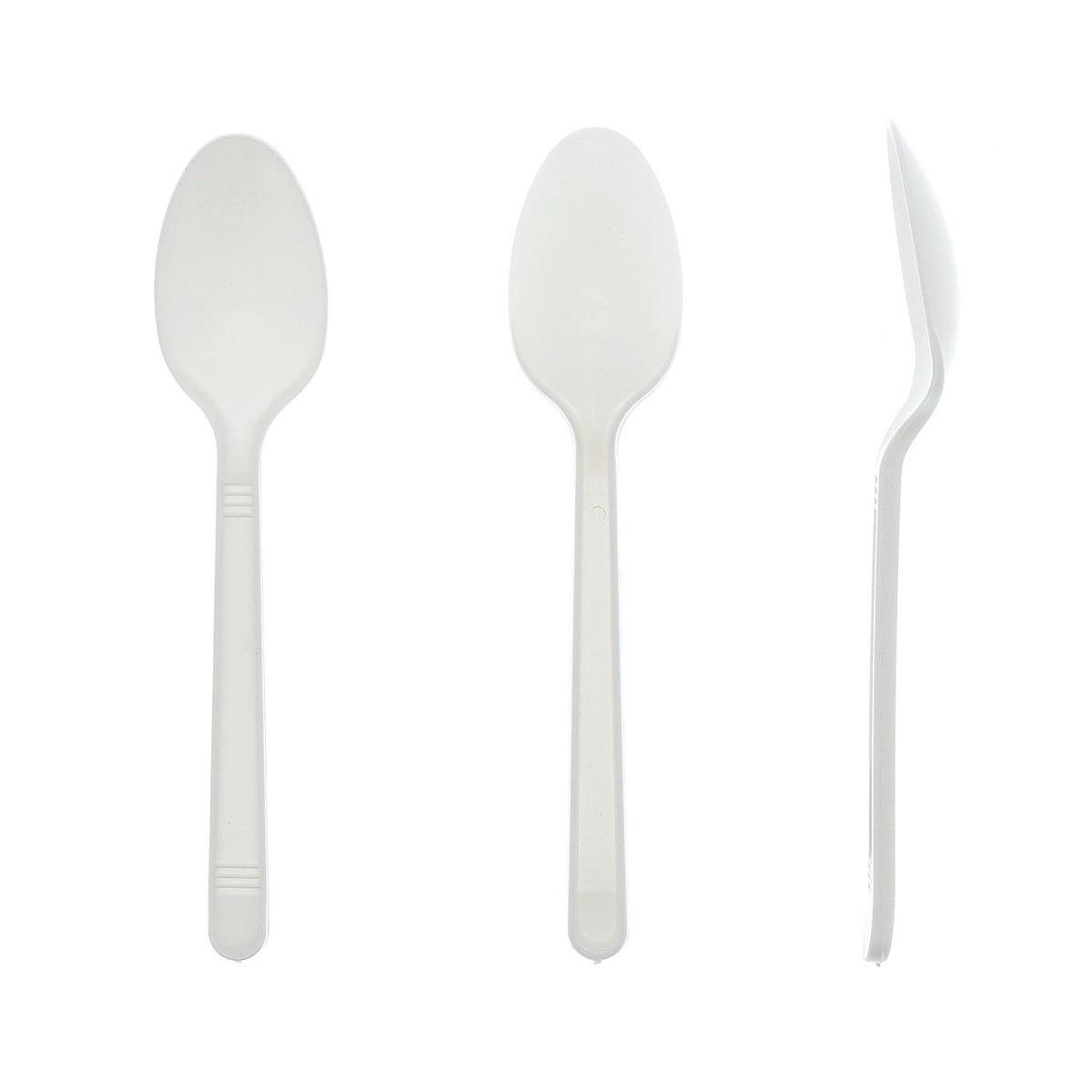 AmerCareRoyal Medium-Heavy Weight Unwrapped Disposable Polystyrene Plastic Teaspoons for Restaurants and Catering – 6.89", Paper, White, Pack of 1000, Model P2405W-C