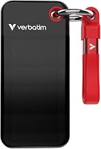 Verbatim Pocket SSD, 2TB External Hard Drive, Portable Solid State Drive USB 3.2 Gen 2 for Mac, PC & Game Console, Black/Red