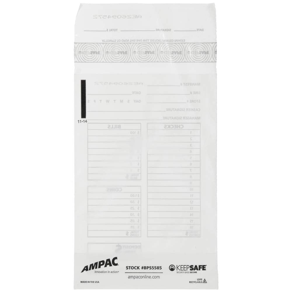 Pick-Up Control Deposit Bags by Retail Resource – Large, Model 5585 SEALED