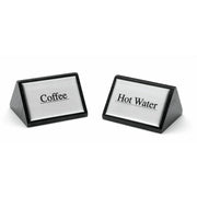Coffee Service Sign Triangular Wooden Beverage Sign Milk - 3"W x 1 3/4"H by HUBERT – Wood, Black, Model WS-MBK
