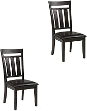 Starlight Canyon Home Solid Acacia Upholstered Dining Chairs Set of 2, Distressed-Finish Slat-Back Farmhouse Kitchen Table Dining Chairs, Deep Chocolate Finish