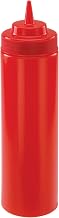 Winco 6-Piece Wide Mouth Squeeze Bottles, 24-Ounce, Red | Dishwasher safe, BPA-free, Wide mouth, Frequent use, Great for Sauces, Dressings, Condiments and Prep Stations