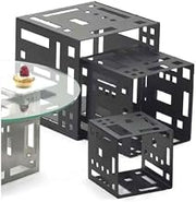 Cal-Mil 1607-9-13 Squared Cube Riser, 9" W x 9" D x 9" H, Black