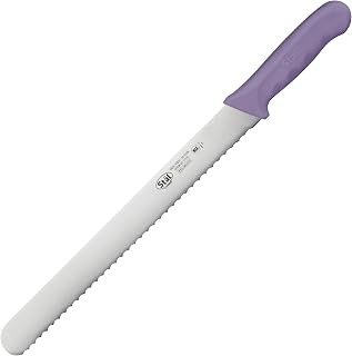 Winco 12" Purple Wavy Edge Slicer, Plastic Slicer Knife | Precision blade, Allergen identification, NSF certified, Great for Food Preparation, Portioning and Prep Stations