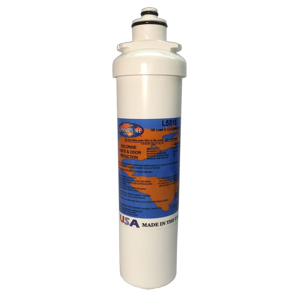 L5515 Granular Activated Carbon Filter with Lead Removal by Omnipure – 10 x 2-1/2 inches, Carbon,Activated Carbon,Activated, White, Model OMNIPURE-L5515